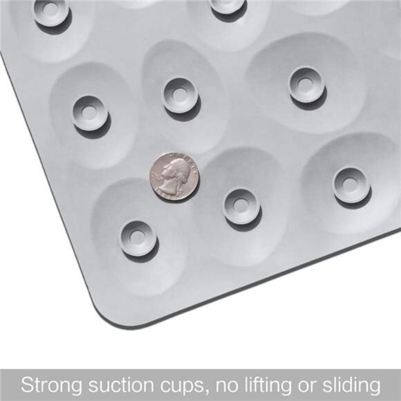 Non-Slip Bathtub Mat OTHWAY Soft Rubber Bathroom Bathmat with Strong Suction - Picture 6 of 14